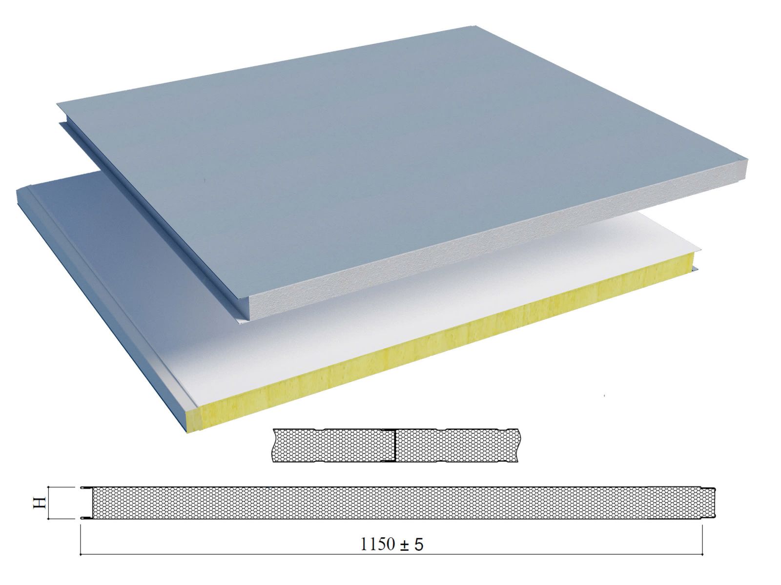 Cấu tạo 3 lớp của tấm Panel cách nhiệt chống cháy Duy Minh